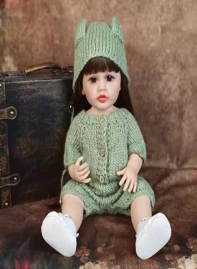 OOTLO Realistic Reborn Baby Doll Girl, 22-inch Realistic Newborn Baby Dolls, Silicone Full Body Real Life Baby Dolls,Includes Outfit, Feeding Bottle, Pacifier, and Diaper Birthday Gift for Girls - Image 5